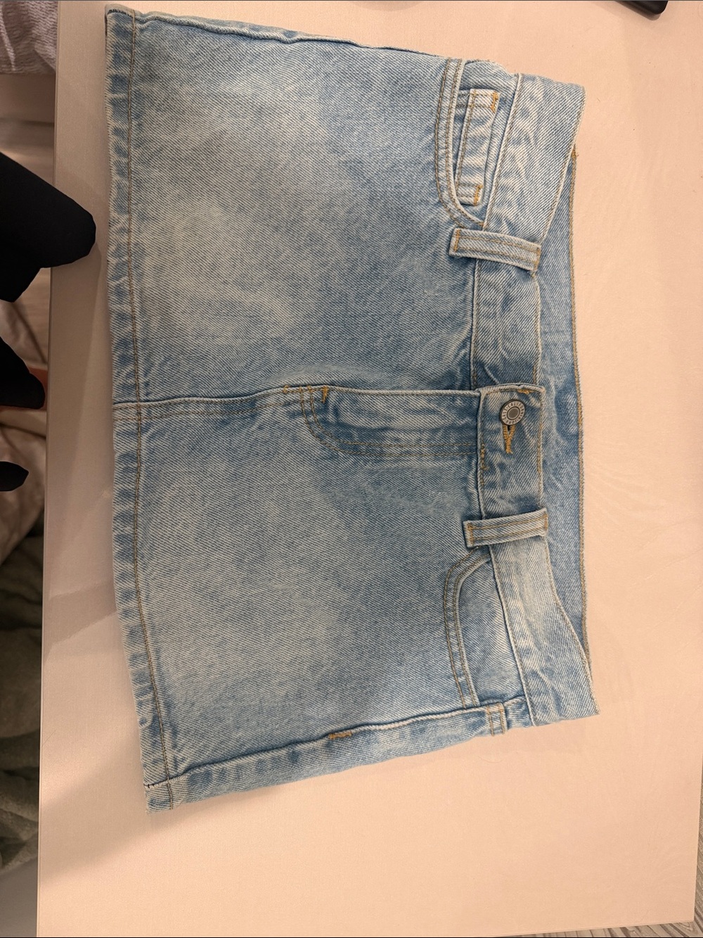 Light Blue Denim Mini Skirt